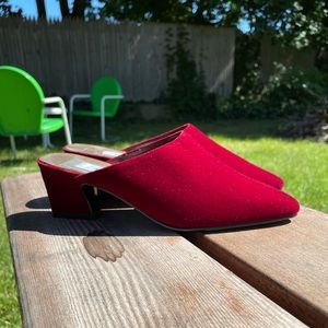 Vintage Chunky Heel Burgundy Mules